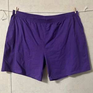 Woman Within Purple Shorts